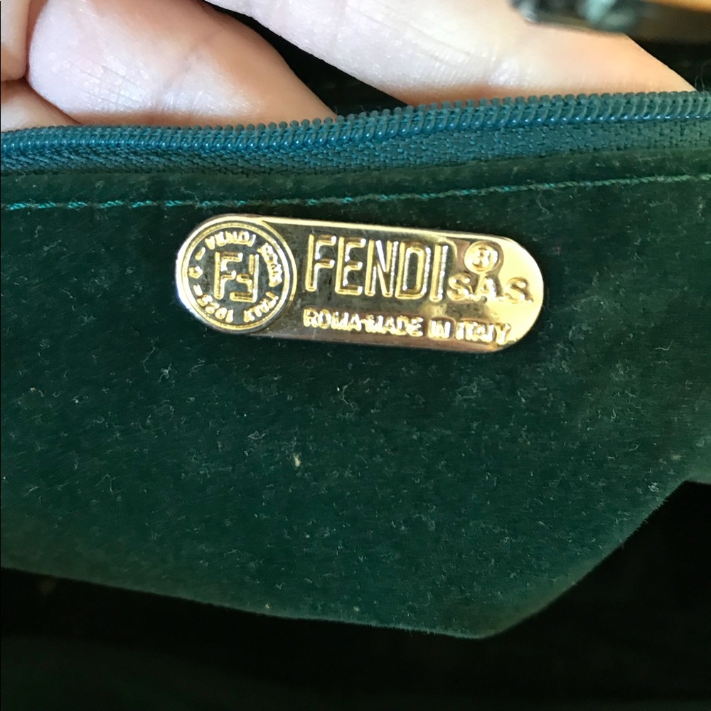 Fendi Striped Navy and Tan Top-Handle Doctor Bag - Picture 6 of 6